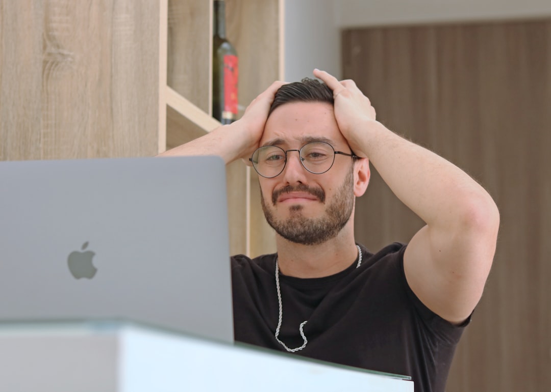 Close up of a stressed person's face